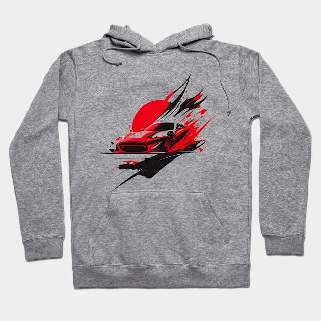 Sport Car Japanese Design Hoodie by The Wonder View